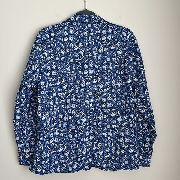 J. Crew Women’s Long-sleeve cotton poplin pajama top in floral flourish Size M - Picture 7 of 12